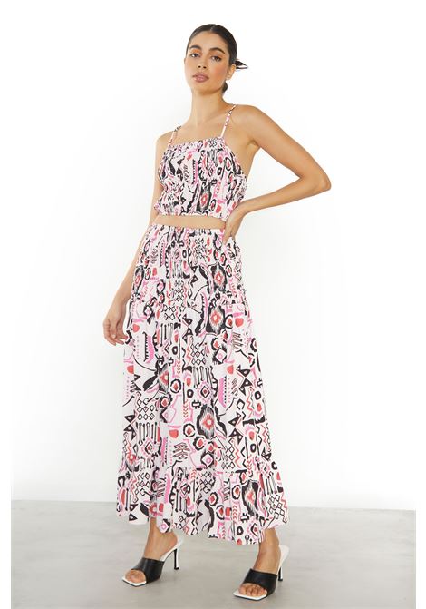 LADIES SKIRT GLAMOROUS | Gonne | TM0508PINK MULTI ABSTRACT